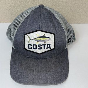 COSTA DEL MAR Mesh Trucker Snap Back Cap Hat Tuna Blue Fishing